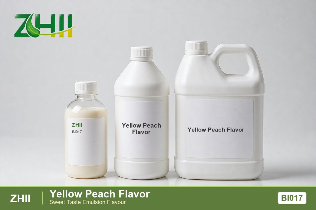 Yellow Peach Flavor food flavor concentrate - ZHII Beverages & Ice Cream series flavor in 125ml, 1L and 5L packaging