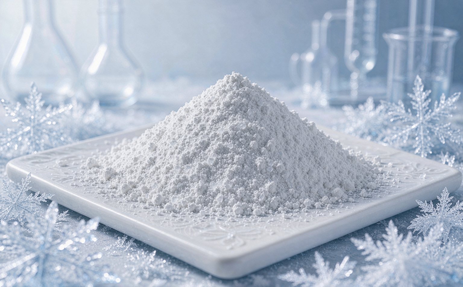Pure cooling agent powder in laboratory for purity testing