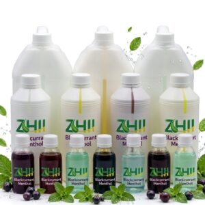 ZHII Blackcurrant Menthol Flavor M25 with blackcurrant purple and mint green liquids