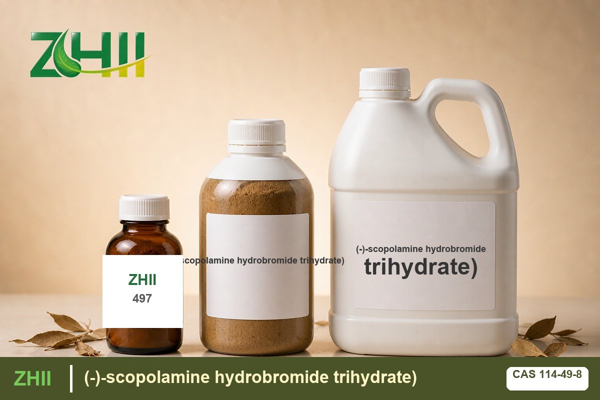 (-)-scopolamine hydrobromide trihydrate) - ZHII Plant Extract Manufacturer (CAS 114-49-8)