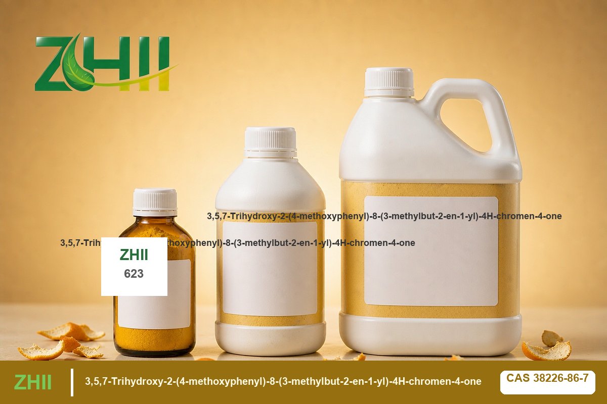 3,5,7-Trihydroxy-2-(4-methoxyphenyl)-8-(3-methylbut-2-en-1-yl)-4H-chromen-4-one - ZHII Plant Extract Manufacturer (CAS 3