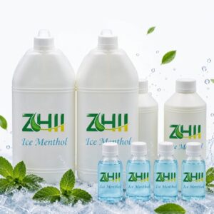 ZHII Ice Menthol Flavor M7 with arctic icy blue liquid and ice crystals