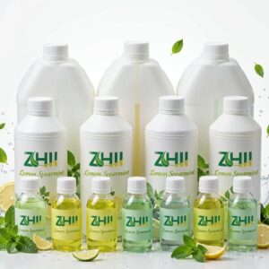ZHII Lemon Spearmint Flavor M32 with lemon yellow-green and spearmint liquids
