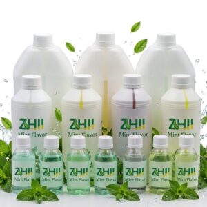 ZHII Mint Flavor M1 food grade concentrate in HDPE drums and bottles with fresh mint leaves