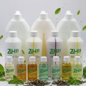 ZHII Mint Tea Flavor M33 with warm amber tea and mint green liquids
