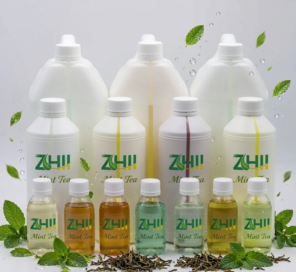 ZHII Mint Tea Flavor M33 with warm amber tea and mint green liquids