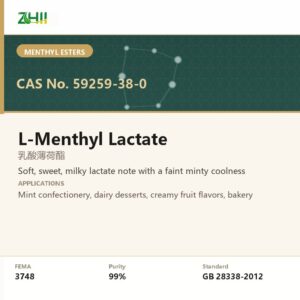 L-Menthyl Lactate (CAS 59259-38-0) - food grade aroma ingredient supplied by ZHII, ShaanXi ZhiYi Biotechnology China