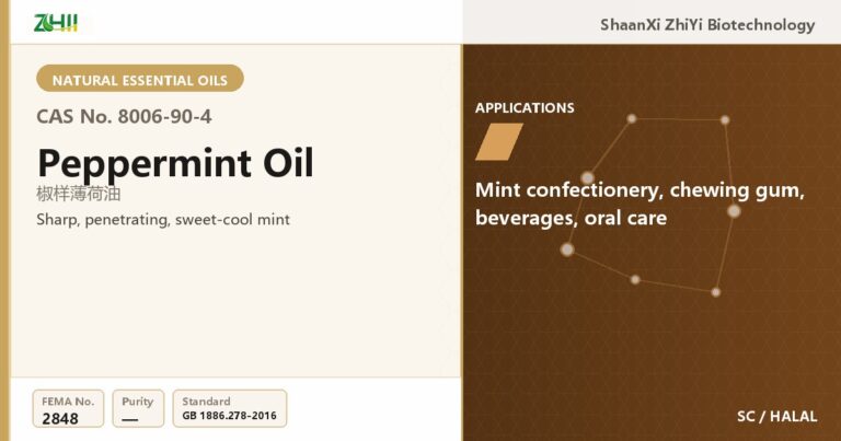 Peppermint Oil (CAS 8006-90-4) - food grade aroma ingredient supplied by ZHII, ShaanXi ZhiYi Biotechnology China