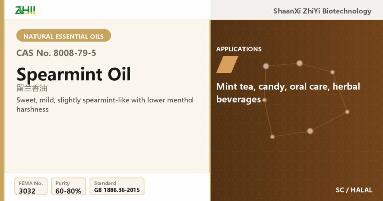 Spearmint Oil (CAS 8008-79-5) - food grade aroma ingredient supplied by ZHII, ShaanXi ZhiYi Biotechnology China