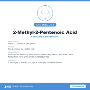 2-Methyl-2-Pentenoic Acid (CAS 16957-70-3) - Food Grade Food Acid & Preservative by ZHII