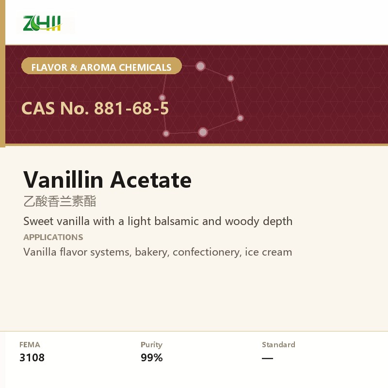 Vanillin Acetate (CAS 881-68-5) - food grade aroma ingredient supplied by ZHII, ShaanXi ZhiYi Biotechnology China