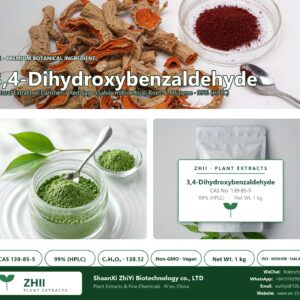 3,4-Dihydroxybenzaldehyde CAS 139-85-5 natural plant extract from Danshen / Red Sage - ZHII ShaanXi ZhiYi Biotechnology supplier