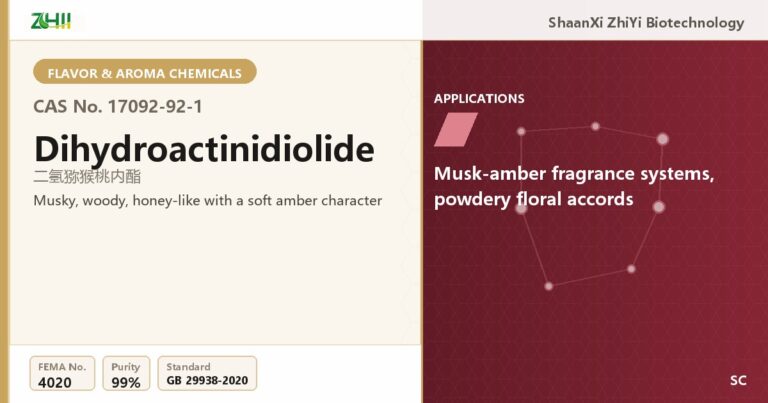 Dihydroactinidiolide (CAS 17092-92-1) - food grade aroma ingredient supplied by ZHII, ShaanXi ZhiYi Biotechnology China