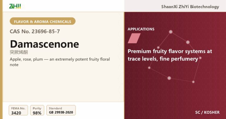 Damascenone (CAS 23696-85-7) - food grade aroma ingredient supplied by ZHII, ShaanXi ZhiYi Biotechnology China