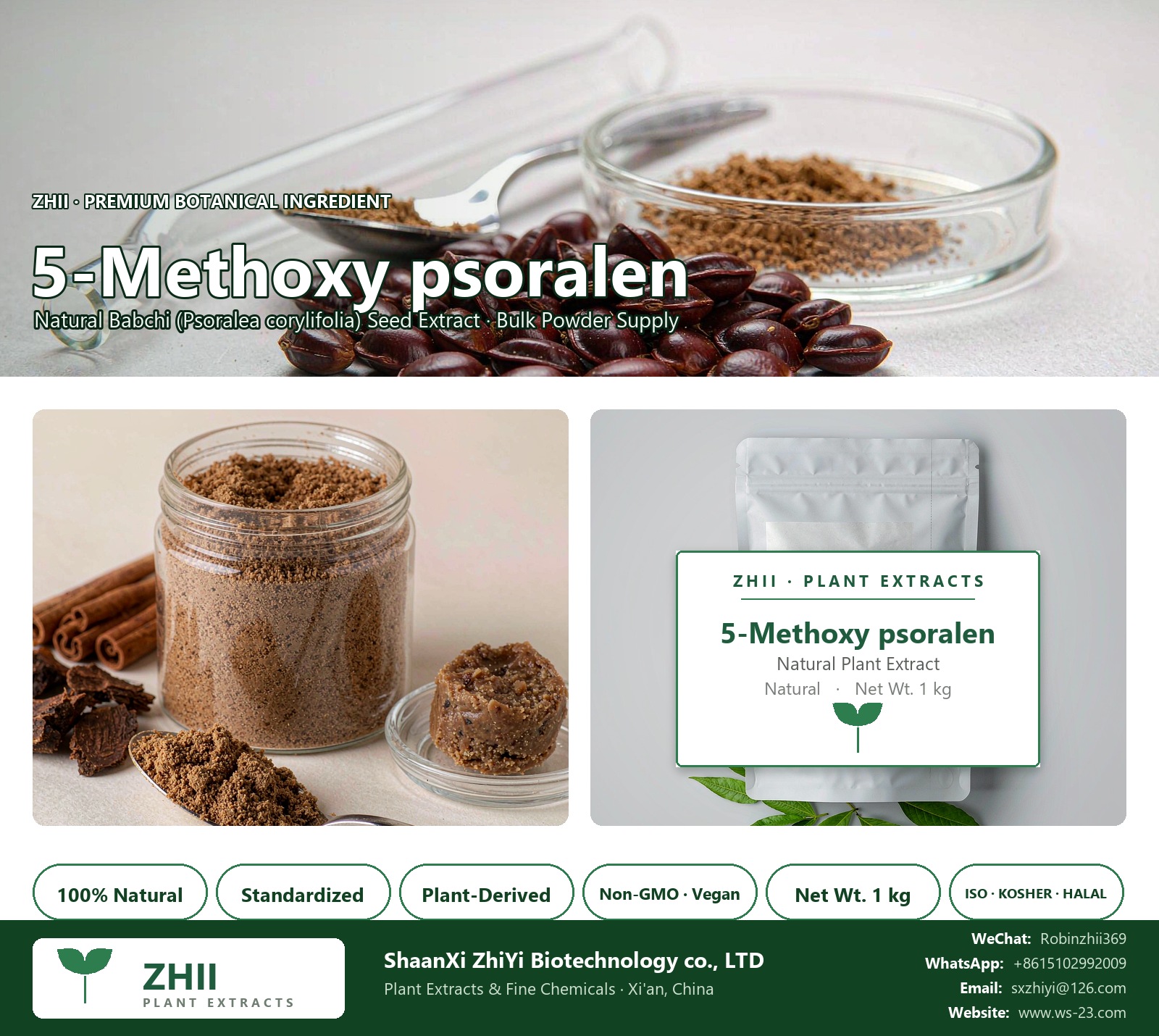 5-Methoxy psoralen natural Babchi extract powder - ZHII ShaanXi ZhiYi Biotechnology supplier