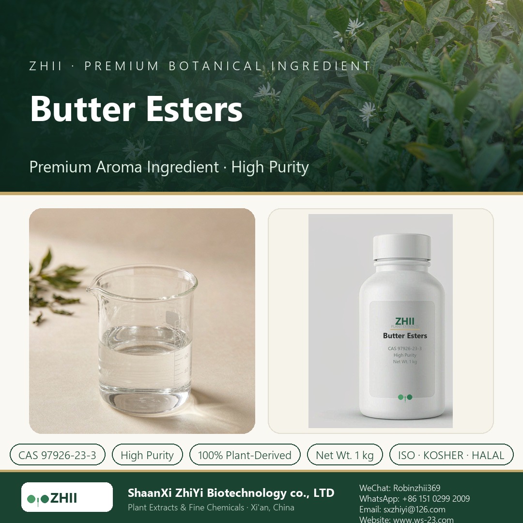 Butter Esters liquid extract in laboratory beaker - ZHII Plant Extracts by ShaanXi ZhiYi Biotechnology