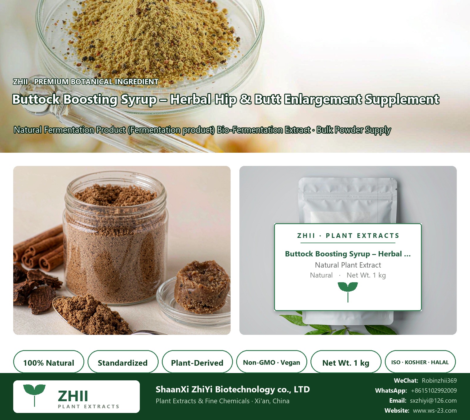 Buttock Boosting Syrup Herbal Hip & Butt Enlargement Supplement natural Fermentation Product extract powder - ZHII ShaanXi ZhiYi Biotechnology supplier