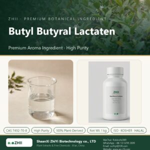Butyl Butyral Lactaten liquid extract in laboratory beaker - ZHII Plant Extracts by ShaanXi ZhiYi Biotechnology