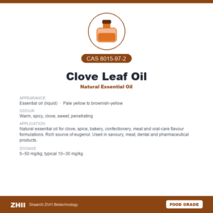 Clove Leaf Oil (CAS 8015-97-2) - Food Grade Natural Essential Oil by ZHII