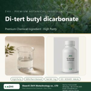Di-tert butyl dicarbonate liquid extract in laboratory beaker - ZHII Plant Extracts by ShaanXi ZhiYi Biotechnology