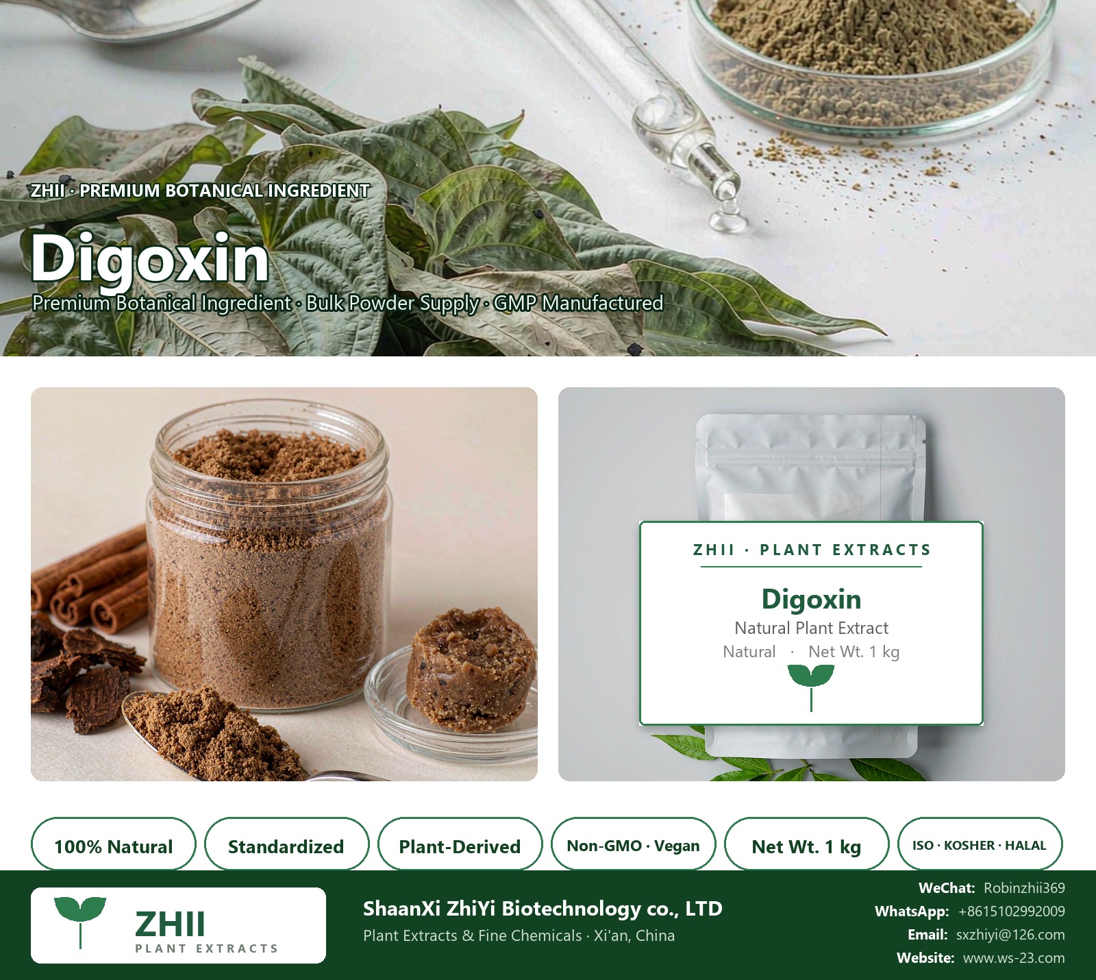 Digoxin natural botanical extract powder - ZHII ShaanXi ZhiYi Biotechnology supplier