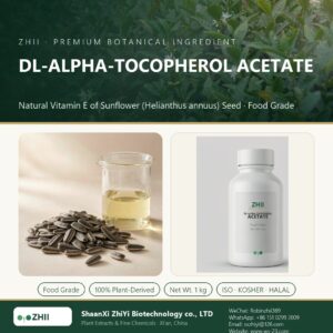 DL-ALPHA-TOCOPHEROL ACETATE liquid extract in laboratory beaker - ZHII Plant Extracts by ShaanXi ZhiYi Biotechnology