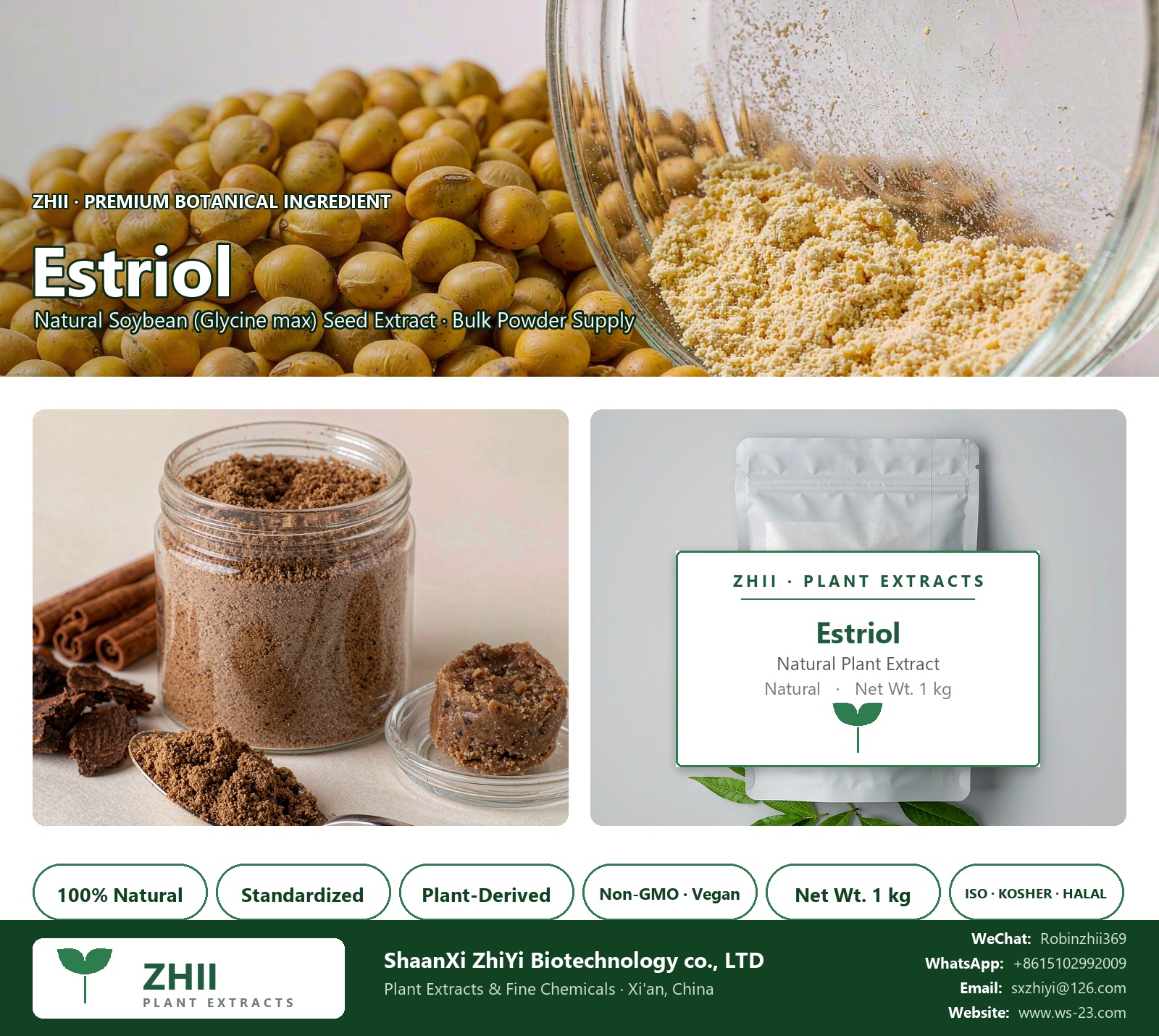 Estriol natural Soybean extract powder - ZHII ShaanXi ZhiYi Biotechnology supplier
