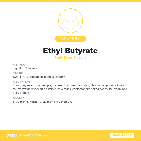 Ethyl Butyrate (CAS 105-54-4) - Food Grade Fruit Ester Flavour by ZHII