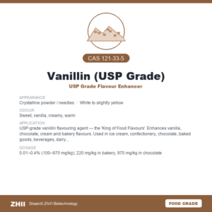 Vanillin (USP Grade) (CAS 121-33-5) - Food Grade USP Grade Flavour Enhancer by ZHII