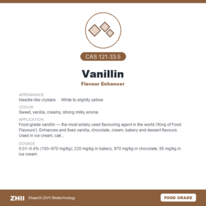 Vanillin (CAS 121-33-5) - Food Grade Flavour Enhancer by ZHII