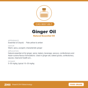 Ginger Oil (CAS 8007-08-7) - Food Grade Natural Essential Oil by ZHII