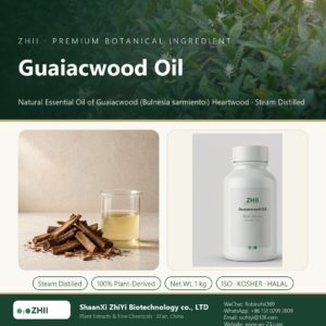 Guaiacwood Oil liquid extract in laboratory beaker - ZHII Plant Extracts by ShaanXi ZhiYi Biotechnology