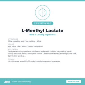 L-Menthyl Lactate (CAS 59259-38-0) - Food Grade Mint & Cooling Ingredient by ZHII