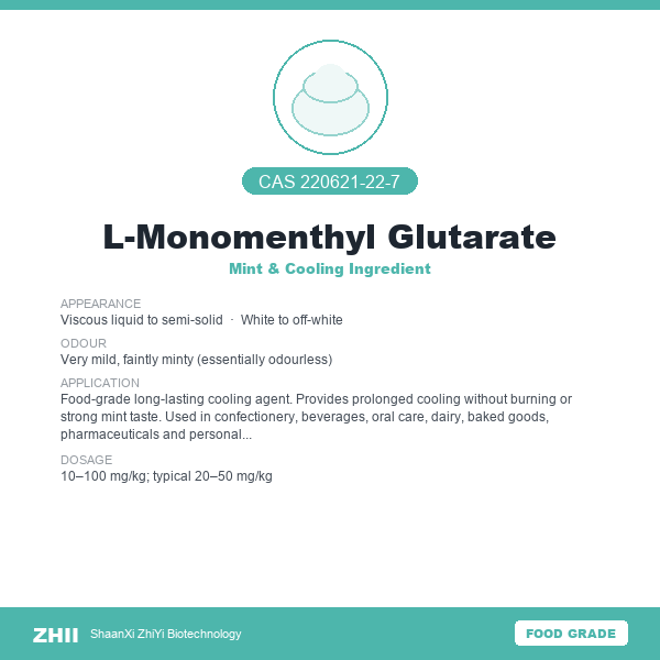 L-Monomenthyl Glutarate (CAS 220621-22-7) - Food Grade Mint & Cooling Ingredient by ZHII