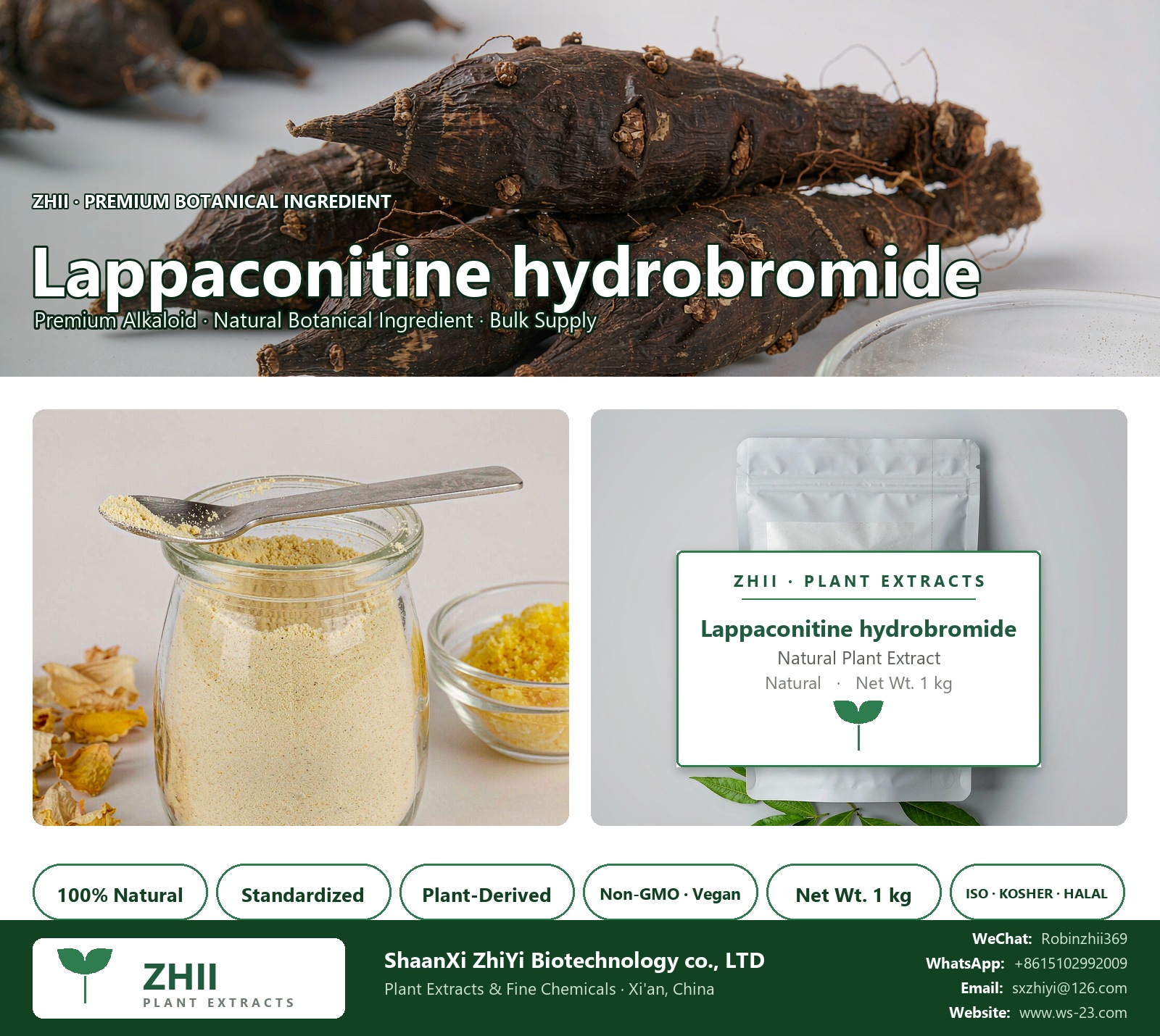 Lappaconitine hydrobromide natural botanical extract powder - ZHII ShaanXi ZhiYi Biotechnology supplier