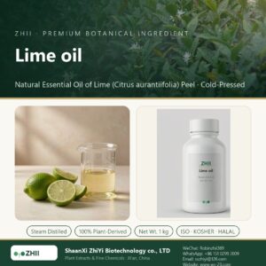 Lime oil liquid extract in laboratory beaker - ZHII Plant Extracts by ShaanXi ZhiYi Biotechnology