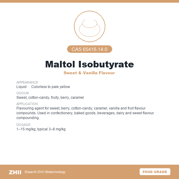 Maltol Isobutyrate (CAS 65416-14-0) - Food Grade Sweet & Vanilla Flavour by ZHII