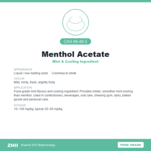 Menthol Acetate (CAS 89-48-5) - Food Grade Mint & Cooling Ingredient by ZHII