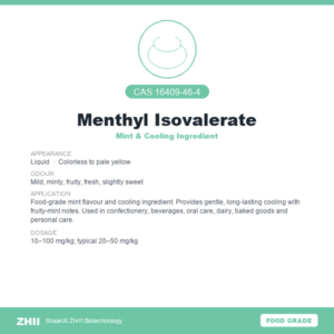 Menthyl Isovalerate (CAS 16409-46-4) - Food Grade Mint & Cooling Ingredient by ZHII
