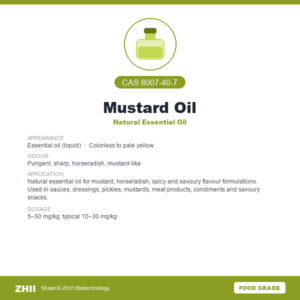 Mustard Oil (CAS 8007-40-7) - Food Grade Natural Essential Oil by ZHII