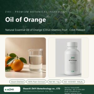 Oil of Orange liquid extract in laboratory beaker - ZHII Plant Extracts by ShaanXi ZhiYi Biotechnology