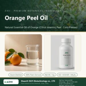 Orange Peel Oil liquid extract in laboratory beaker - ZHII Plant Extracts by ShaanXi ZhiYi Biotechnology