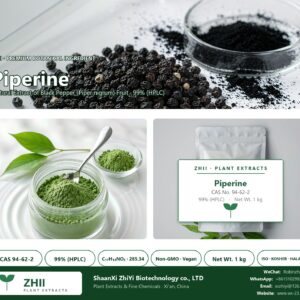 Piperine CAS 94-62-2 natural plant extract from Black Pepper - ZHII ShaanXi ZhiYi Biotechnology supplier