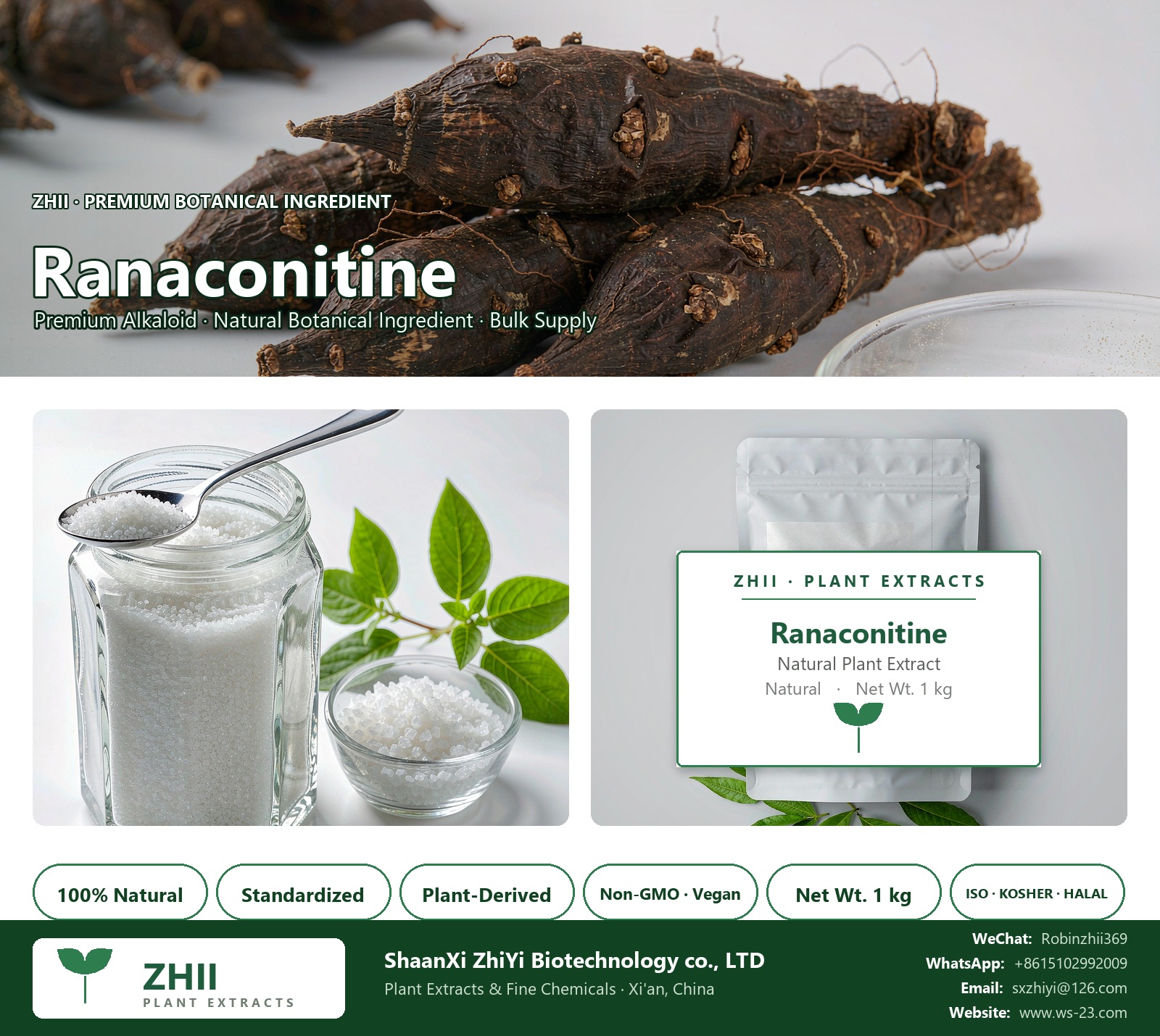 Ranaconitine natural botanical extract powder - ZHII ShaanXi ZhiYi Biotechnology supplier