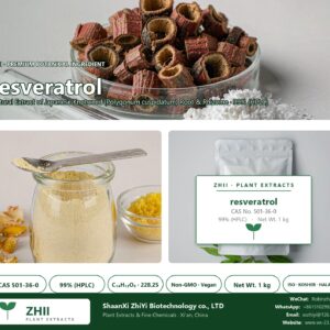 resveratrol CAS 501-36-0 natural plant extract from Japanese Knotweed - ZHII ShaanXi ZhiYi Biotechnology supplier