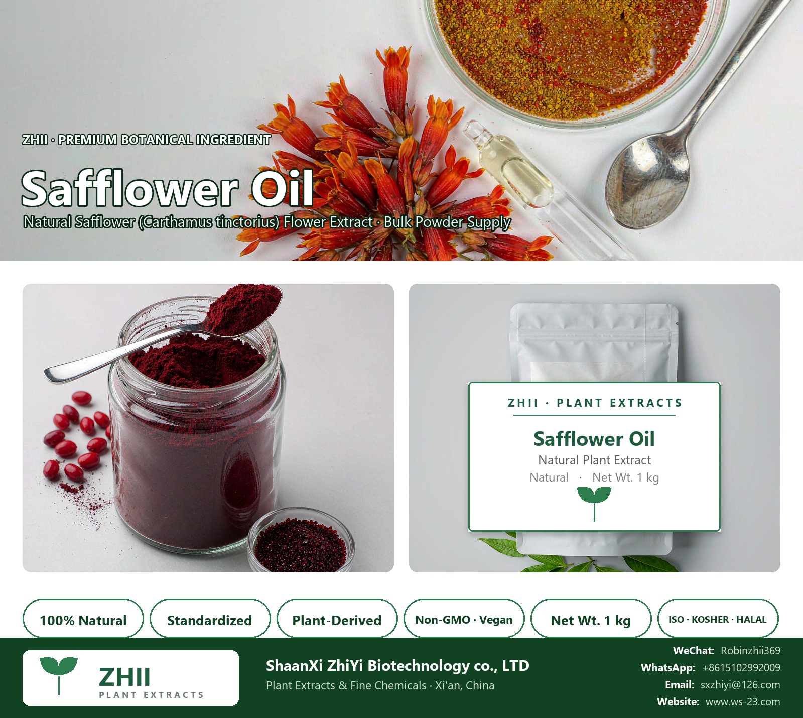 Safflower Oil natural Safflower extract powder - ZHII ShaanXi ZhiYi Biotechnology supplier