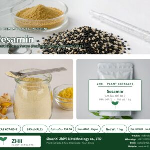 Sesamin CAS 607-80-7 natural plant extract from Sesame - ZHII ShaanXi ZhiYi Biotechnology supplier