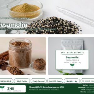 Sesamolin CAS 526-07-8 natural plant extract from Sesame - ZHII ShaanXi ZhiYi Biotechnology supplier
