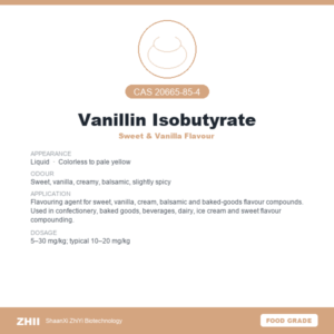Vanillin Isobutyrate (CAS 20665-85-4) - Food Grade Sweet & Vanilla Flavour by ZHII