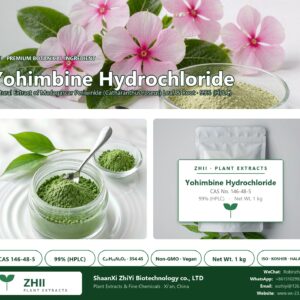 Yohimbine Hydrochloride CAS 146-48-5 natural plant extract from Madagascar Periwinkle - ZHII ShaanXi ZhiYi Biotechnology supplier